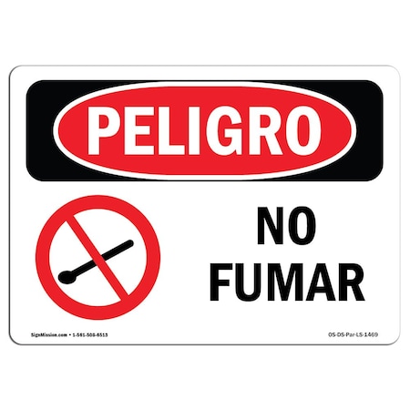 Signmission OSHA Danger Sign, No Smoking Spanish, 24in X 18in Decal, 18" W, 24" L, No Smoking Spanish OS-DS-D-1824-LS-1469